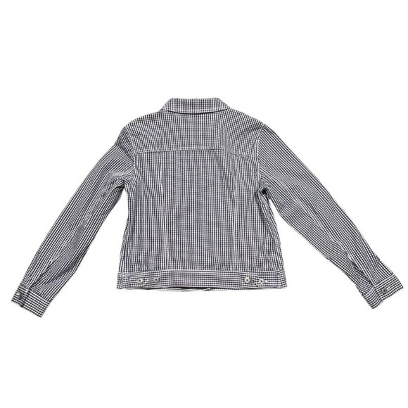 Talbots Lightweight Gingham Jacket Navy White Small - Picture 3 of 11